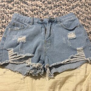 Distressed Denim Women Shorts